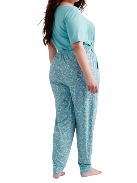State of Day plus Size 3X Floral Pajam Joggers Green Lounge Pants - NWT - Picture 2 of 3